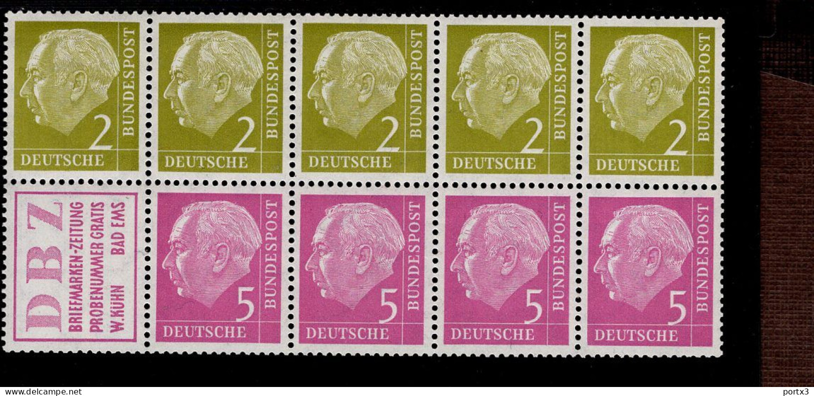 Heftchenblatt Bund 5 Heuss I   MNH **postfrisch Neuf - 1951-1970