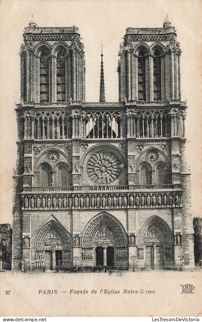 FRANCE - Paris - Façade De L'Eglise Notre Dame - Carte Postale Ancienne - Notre Dame Von Paris