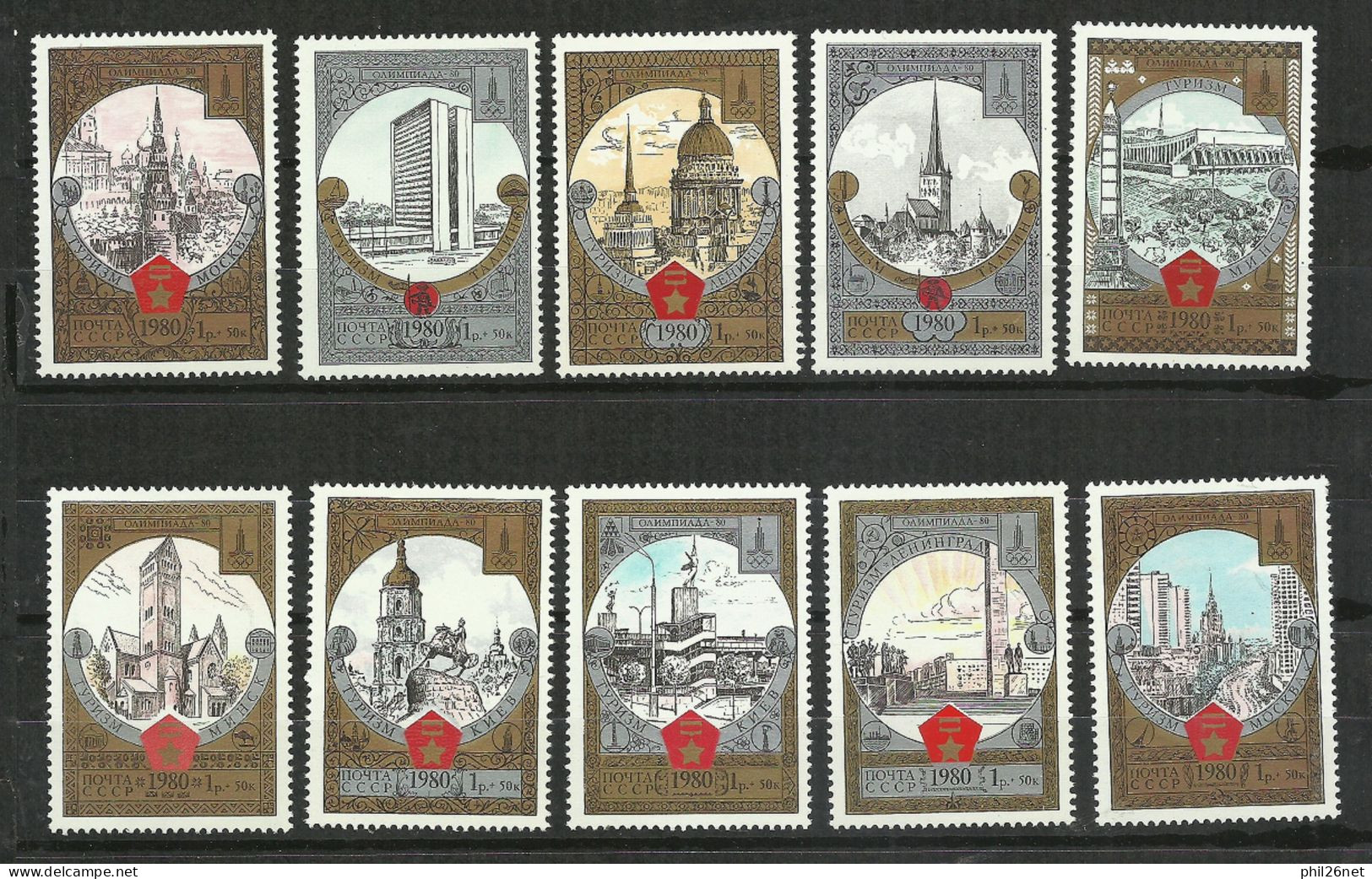 Russie N° 4670/71; 4681/82 Et 4688 à 4693 Jeux Olympiques De Moscou Tourisme   Neufs * *    B/TB  Voir Scans Soldé ! ! ! - Verano 1980: Moscu