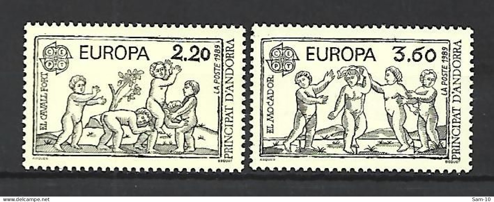 Timbre De Europa Neuf ** Andorre Français N 378 / 379 - 1989