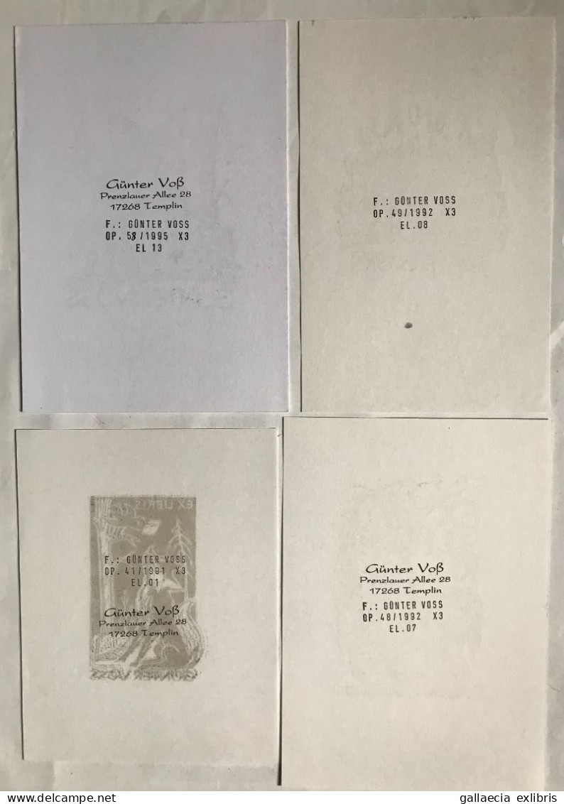 Lot Avec 14 Ex-libris & P.F. Günter Voss. Renard Bateau. Lot With 14 Ex-libris & P.F. Günter Voss. Fox Ship - Exlibris