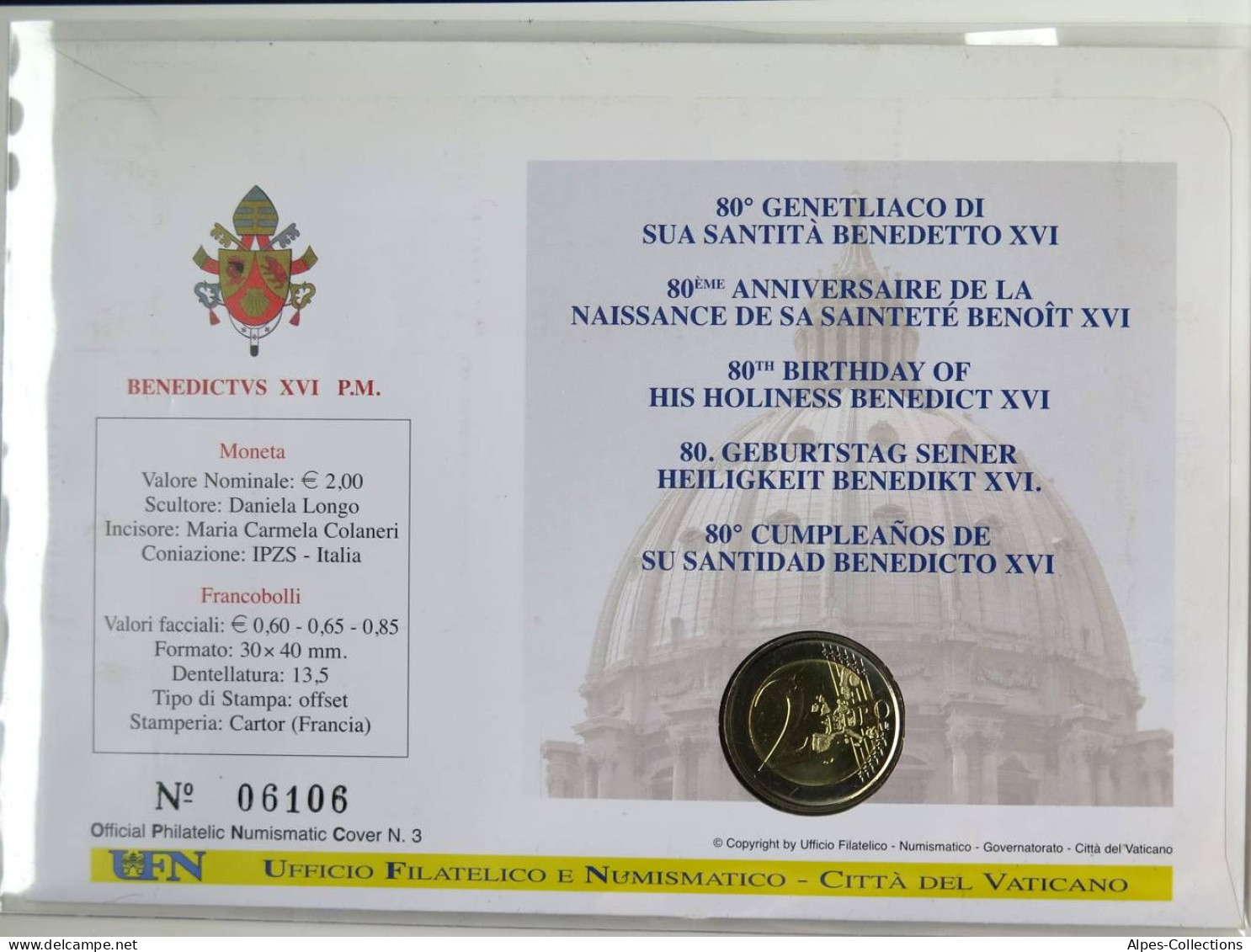 VA20007.2 - NUMISCOVER VATICAN - 2007 - 2 € Comm Anniv De Sa Sainteté Benoît XVI - Vaticano (Ciudad Del)