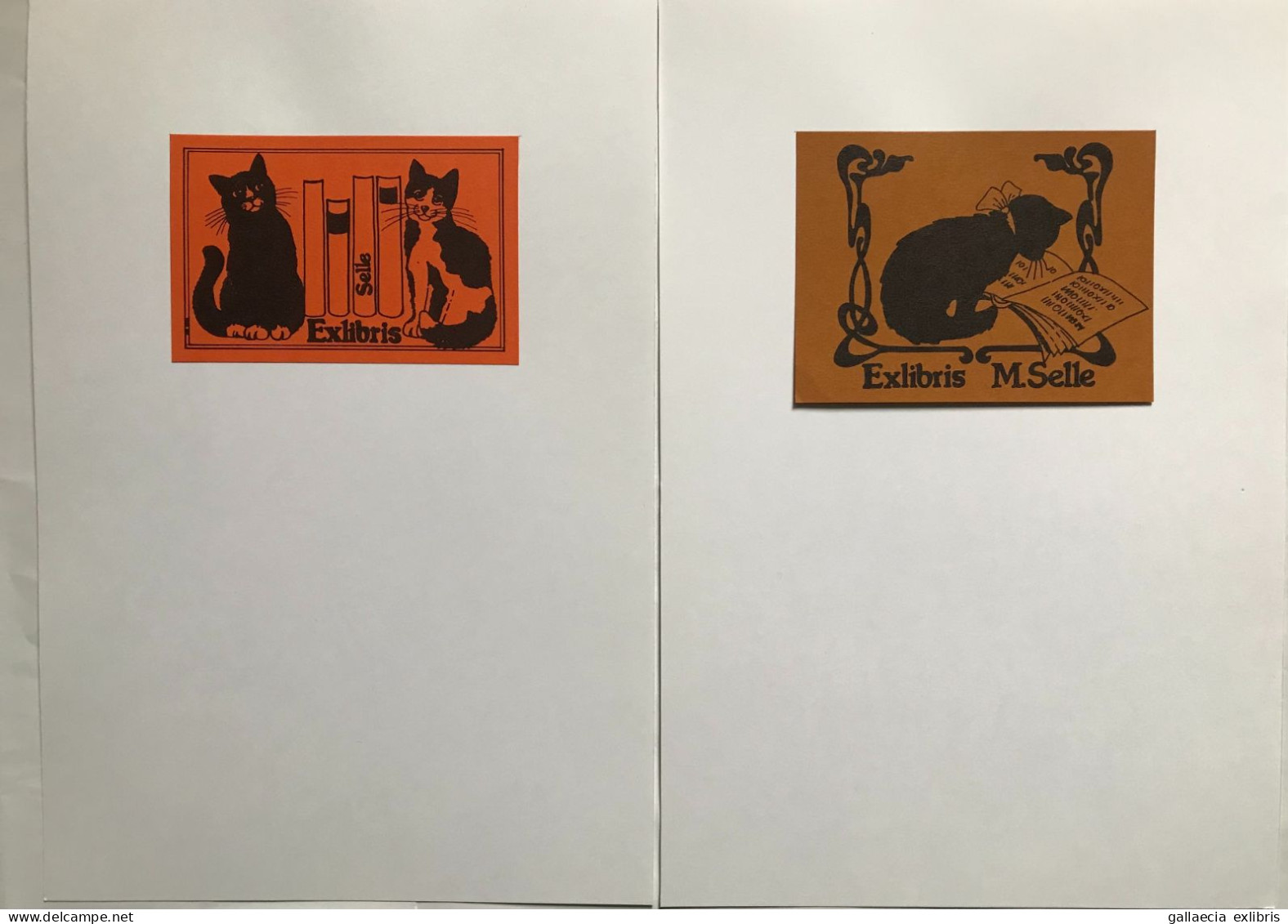 Lot Avec 9 Ex-libris. Chat. Lot With 9 Exlibris. Cat - Ex-libris