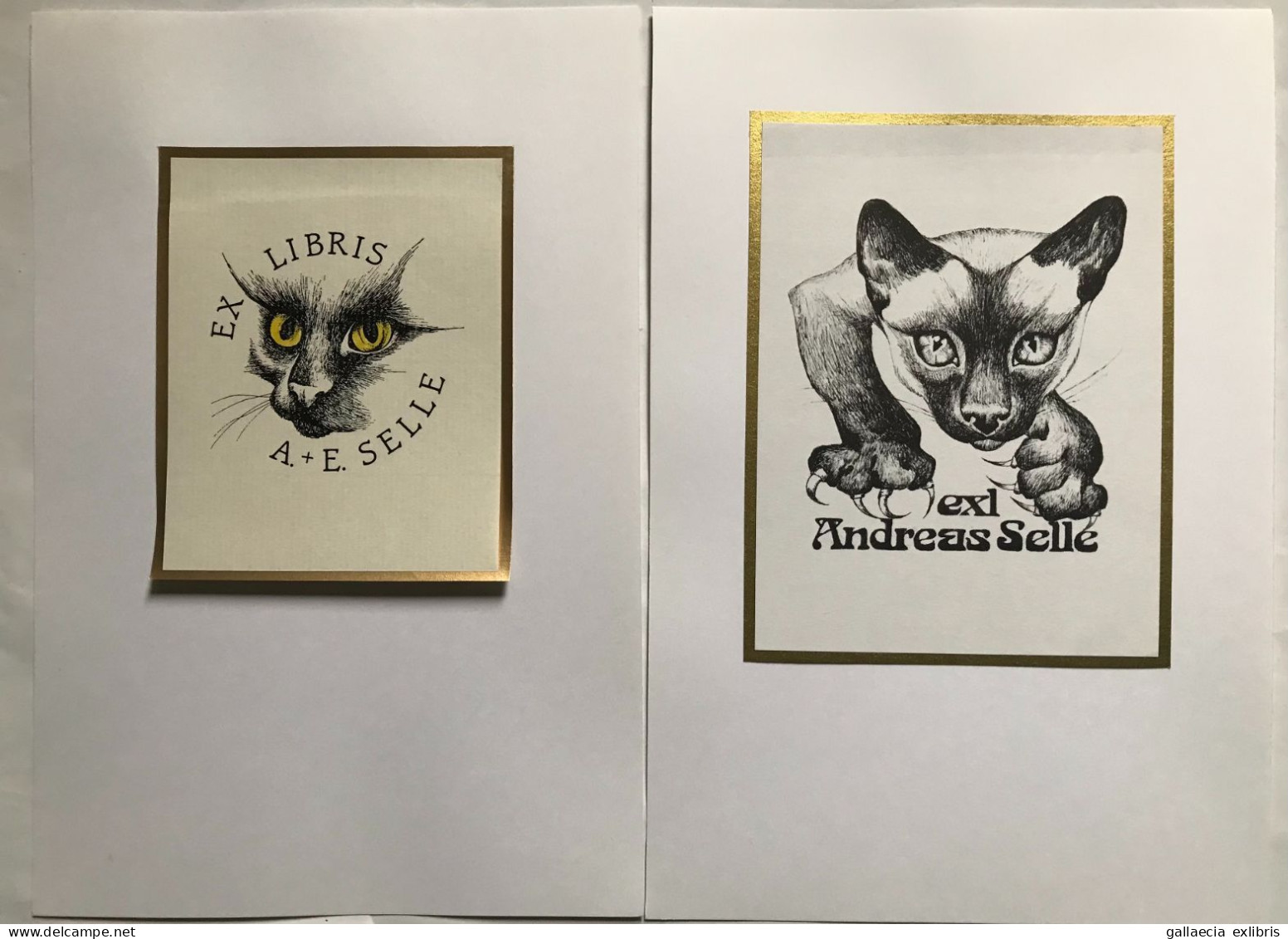 Lot Avec 9 Ex-libris. Chat. Lot With 9 Exlibris. Cat - Ex-libris