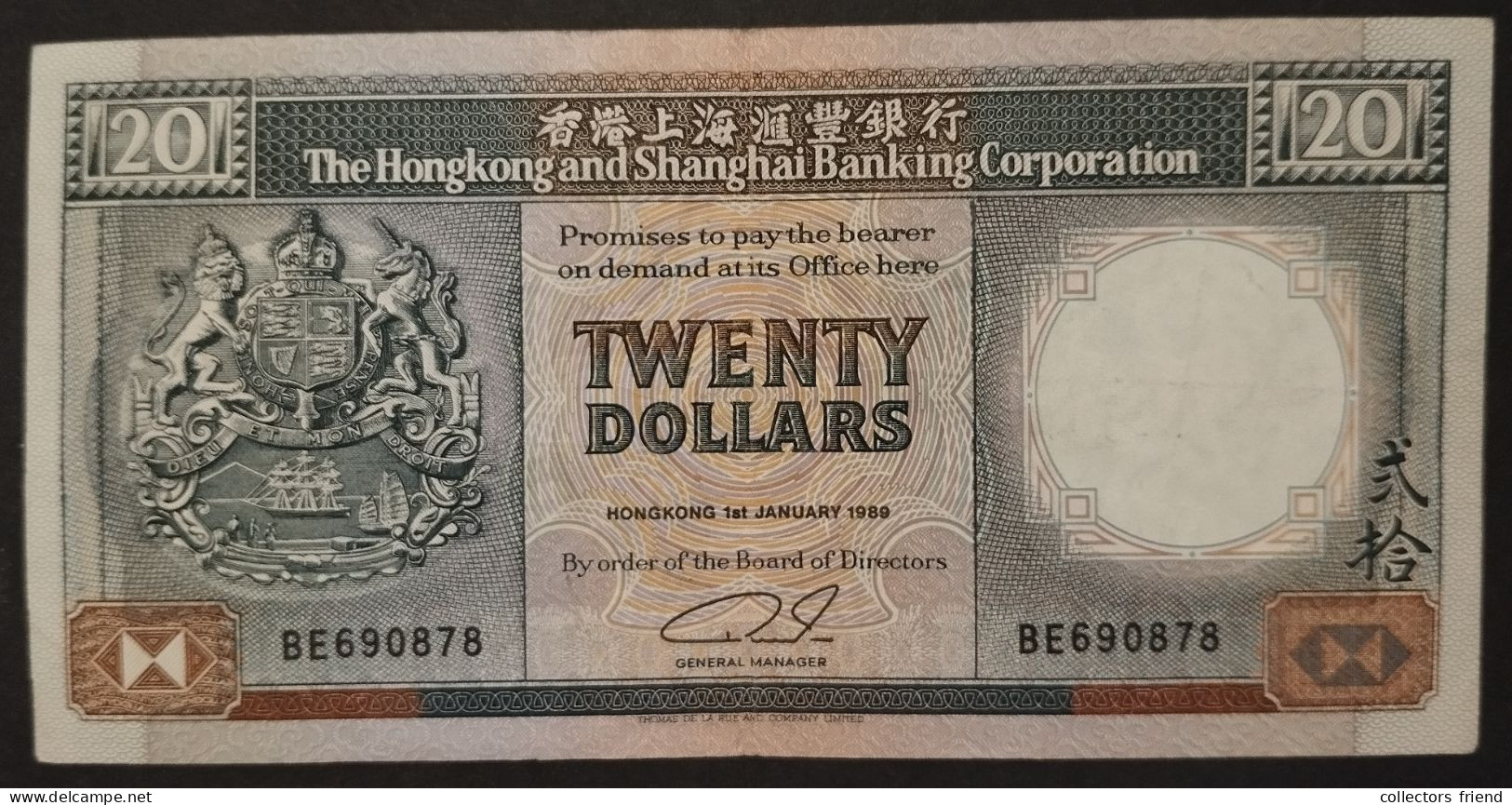 HONG KONG HSBC 20 DOLLAR Year 1989 - Hongkong