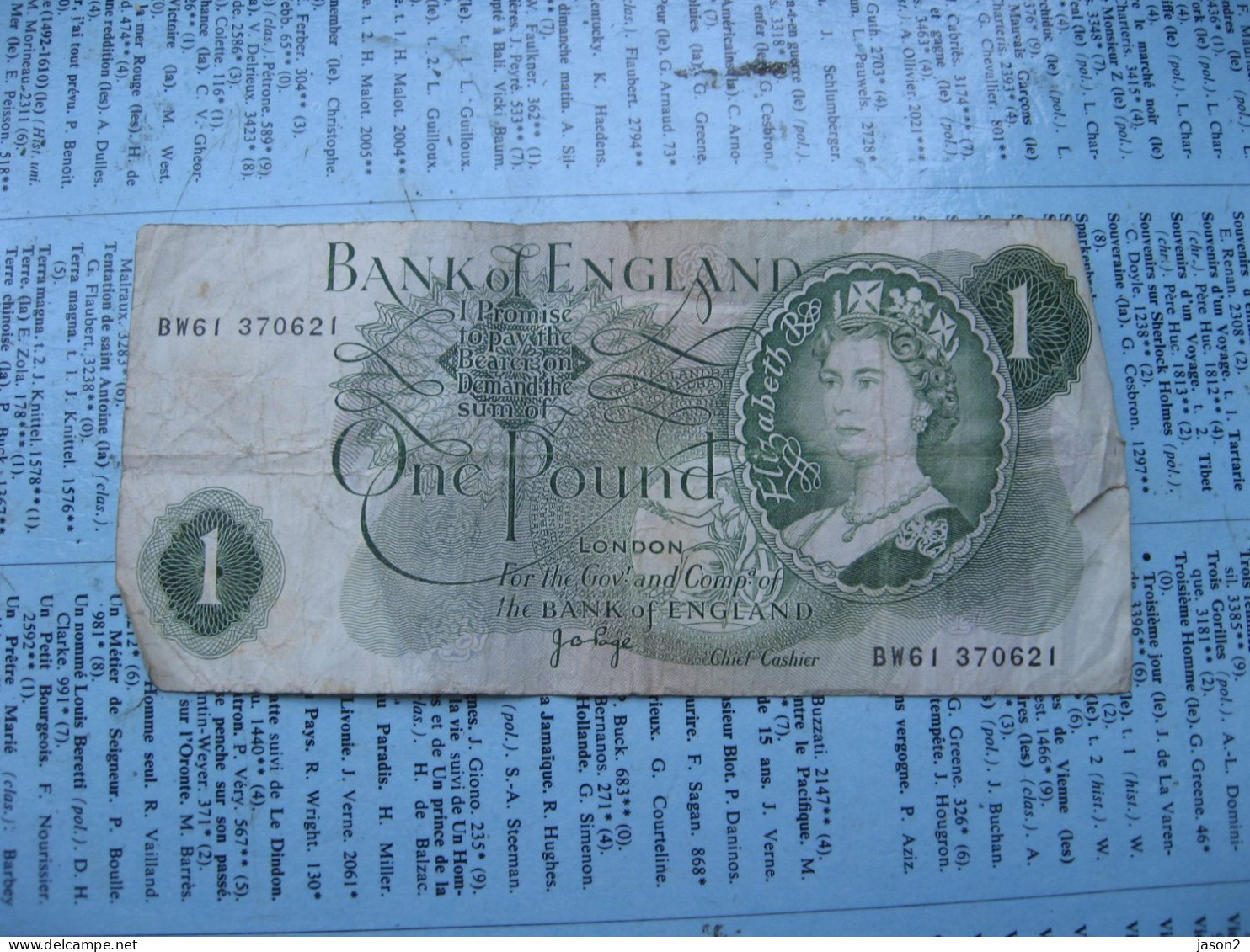 Billet Angleterre England, One Pound, REINE ELISABETH - Andere - Europa