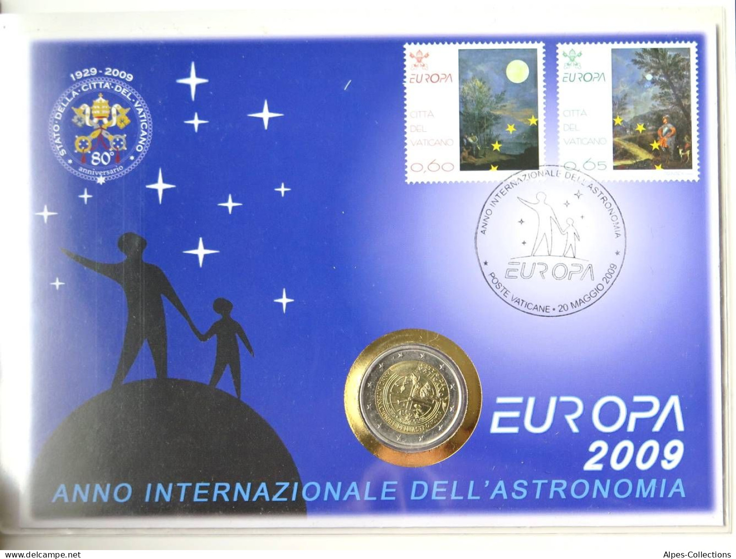 VA20009.2 - NUMISCOVER VATICAN - 2009 - 2 € Comm Année Internationale Astronomie - Vatican