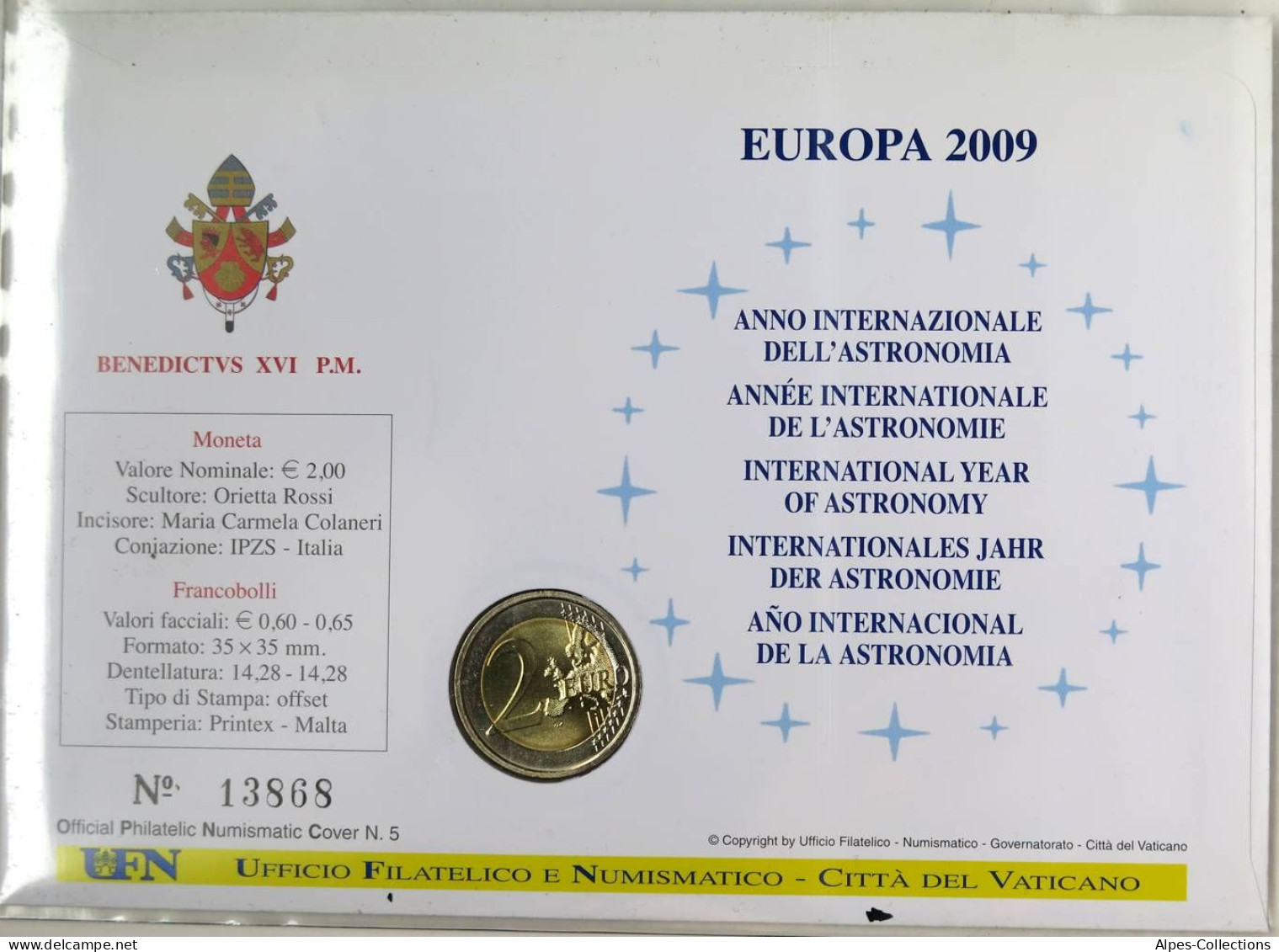 VA20009.2 - NUMISCOVER VATICAN - 2009 - 2 € Comm Année Internationale Astronomie - Vaticano (Ciudad Del)