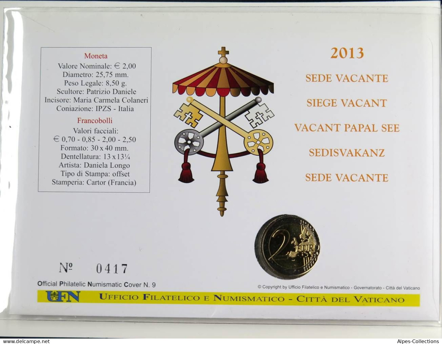 VA20013.5 - NUMISCOVER VATICAN - 2013 - 2€ Comm Sede Vacante - Vatican