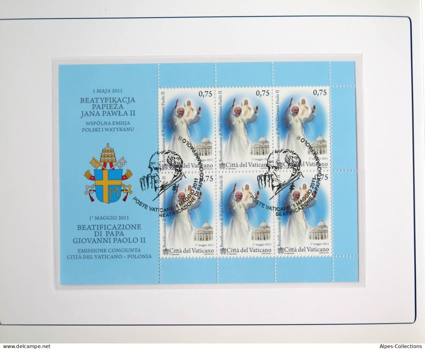 VA05011.4 - NUMISCOVER VATICAN - 2011 - COIN CARD N°1 50 Cents + Timbre 75c - Vatican