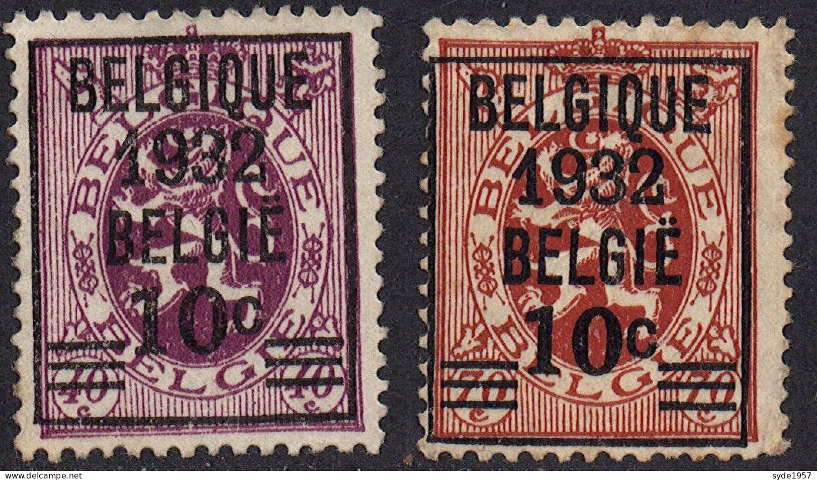 Belgique 1932 Lion Héraldique  - COB 333 Et 334 -Neufs Gomme Pas OK, Bonne Cote - 1929-1937 Lion Héraldique