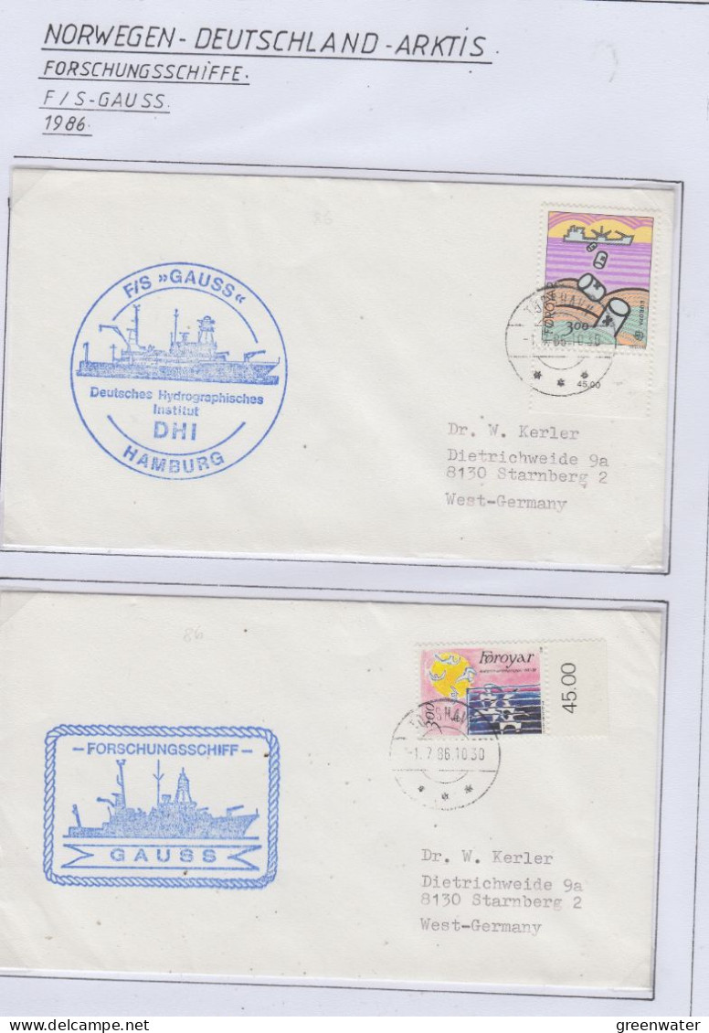 Faroer Islands  FS Gauss  1986 2 Covers (GF179A) - Polar Ships & Icebreakers