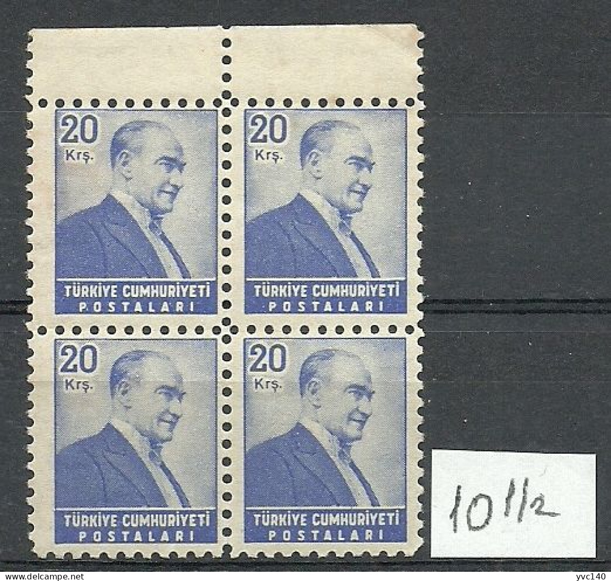 Turkey; 1955 Regular Stamp 20 K. "10 1/2 Perf. Instead Of 12 1/2" - Neufs