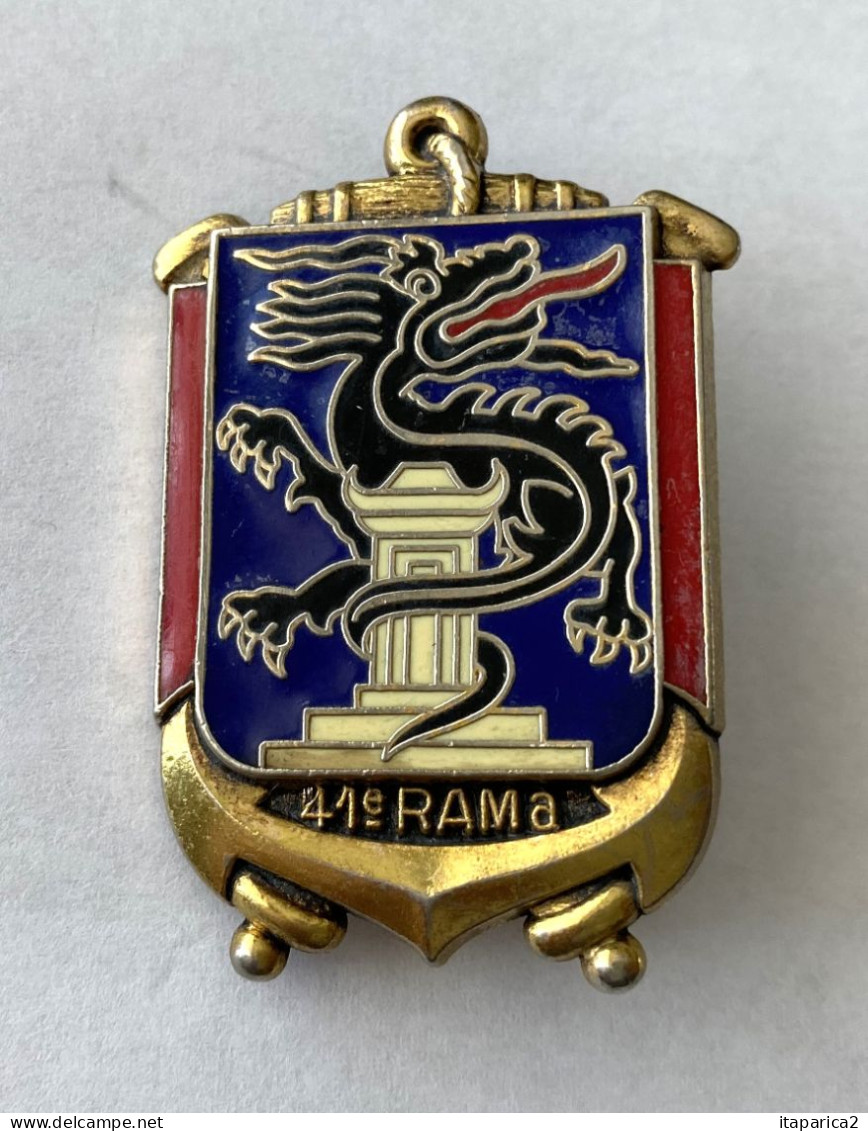 ORIGINAL INSIGNE PUCELLE MARINE 41ème RAMA REGIMENT D'ARTILLERIE DE MARINE / DELSART SENS  / 33NAT - Navy