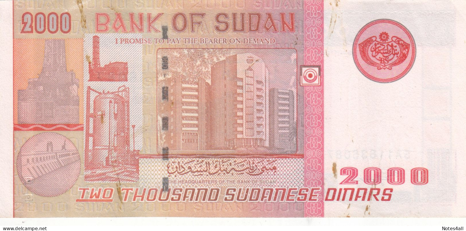 SUDAN 2000 DINARS 2002 P-62a AU/UNC - Soudan