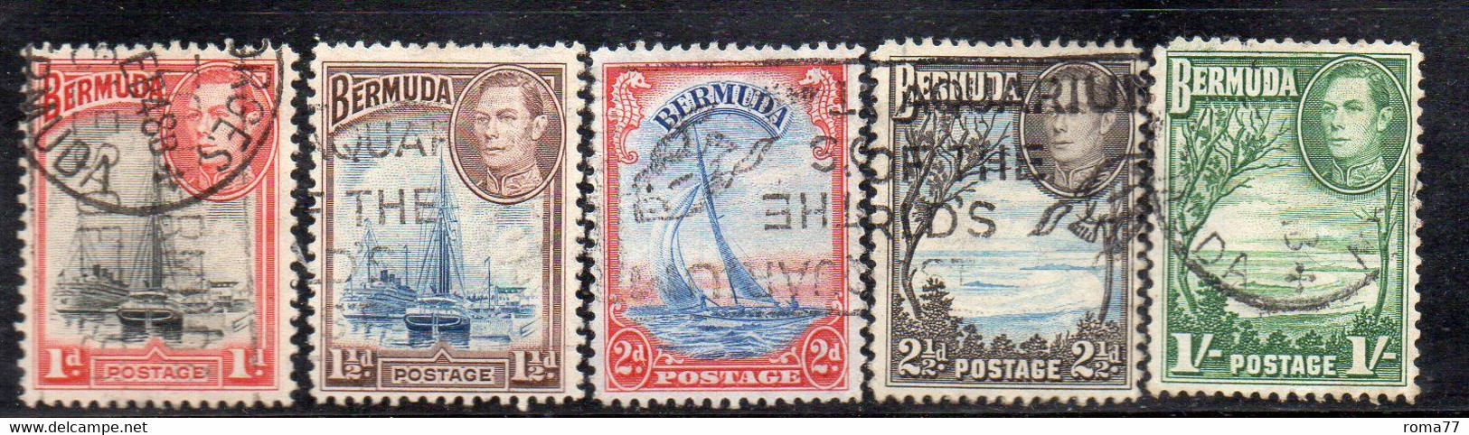 APR640 - BERMUDA , Giorgio VI Cinque Valori Usati - Bermudes