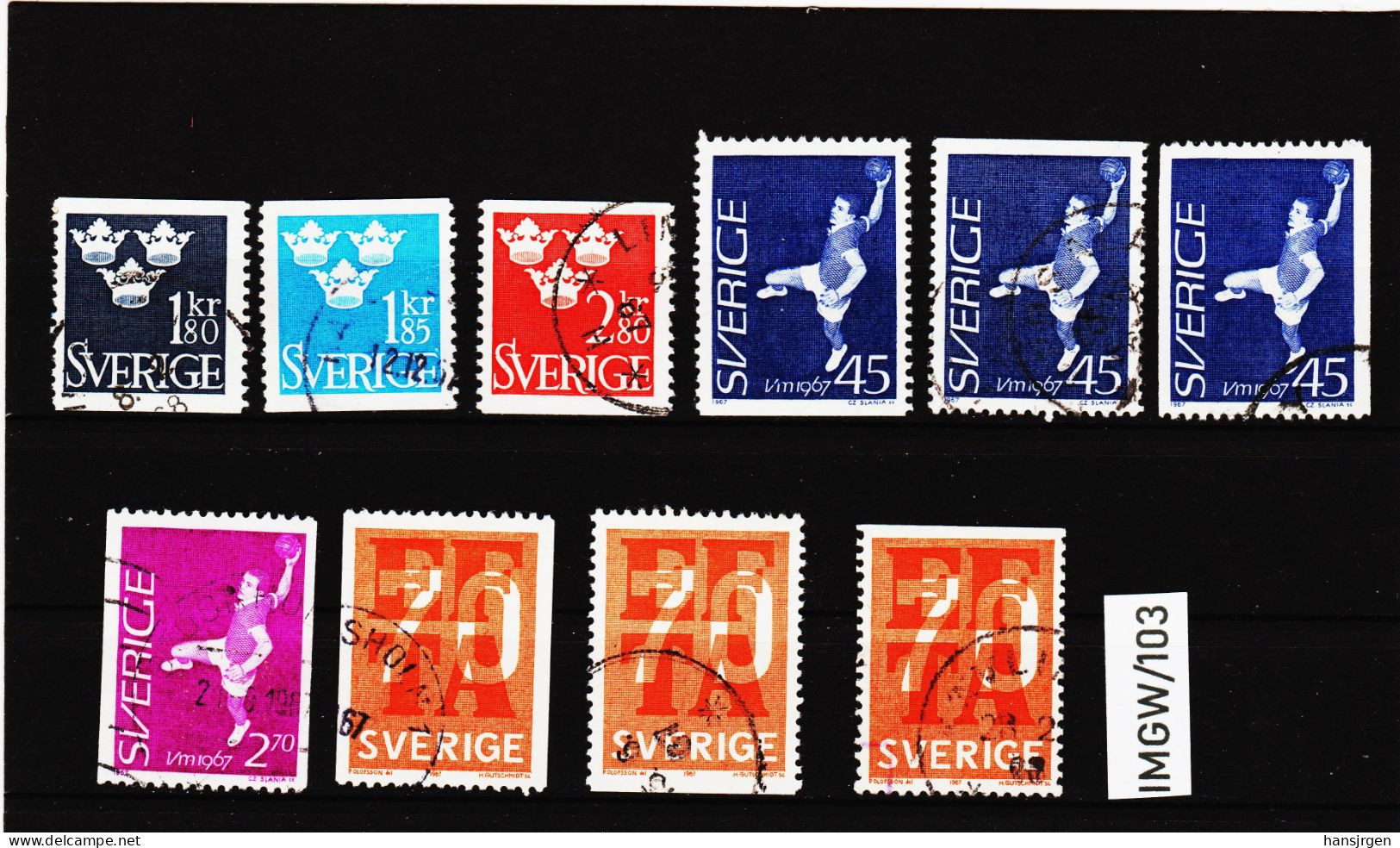 IMGW/103 SCHWEDEN 1967  Michl  568/73  Gestempelt / Entwertet  ZÄHNUNG Und STEMPEL SIEHE ABBILDUNG - Used Stamps