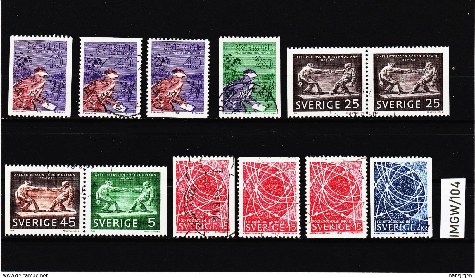 IMGW/104 SCHWEDEN 1968  Michl  614/20  Gestempelt / Entwertet  ZÄHNUNG Und STEMPEL SIEHE ABBILDUNG - Oblitérés