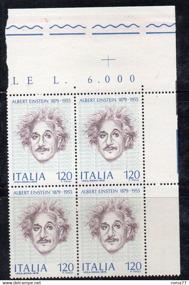 RP4 21 - REPUBBLICA 1979 , Serie 1450  *** IN QUARTINA A.d.f.  Einstein - 1971-80:  Nuovi