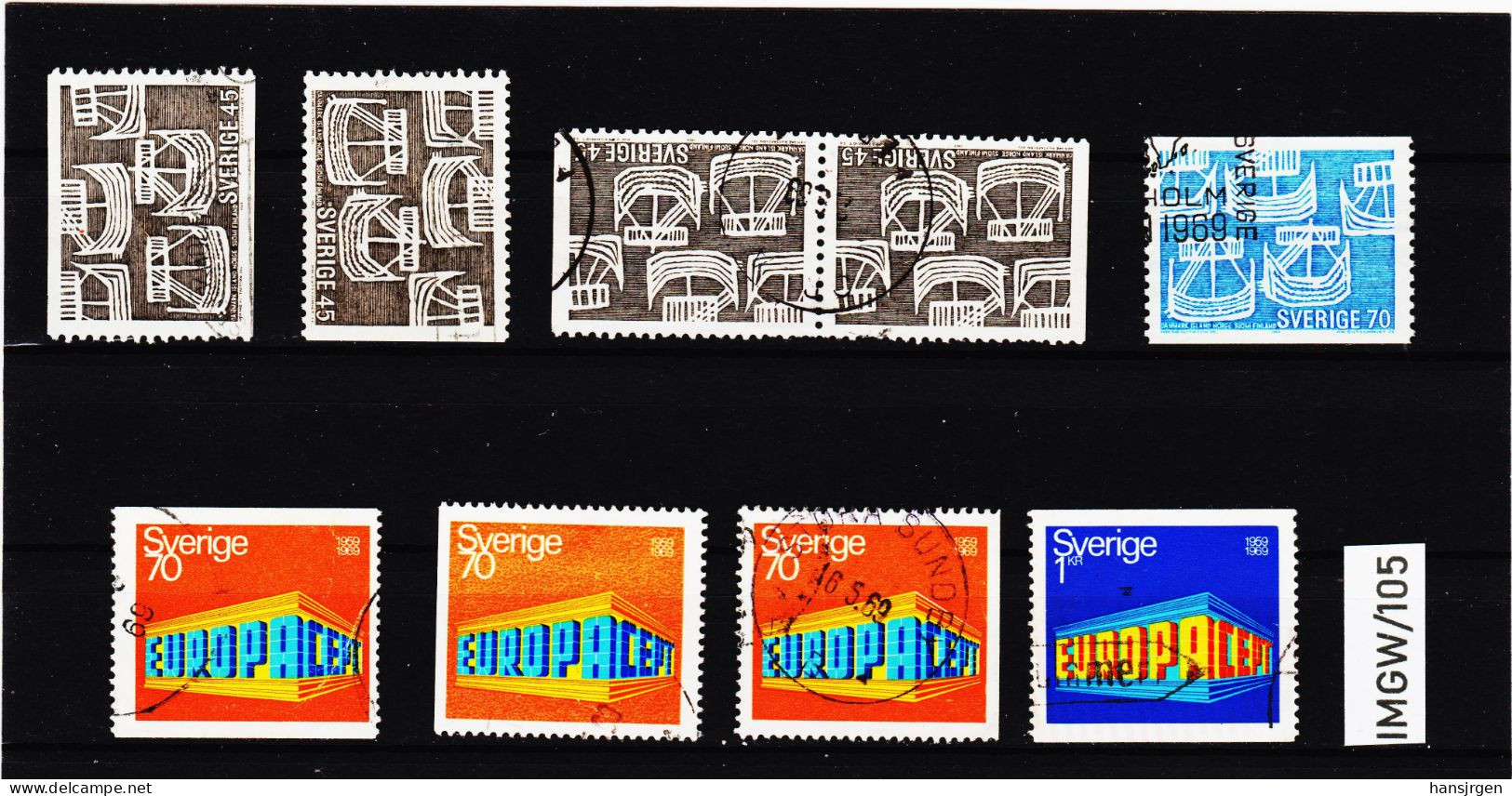 IMGW/105 SCHWEDEN 1969  Michl  629/30 + 634/35  Gestempelt / Entwertet  ZÄHNUNG Und STEMPEL SIEHE ABBILDUNG - Oblitérés