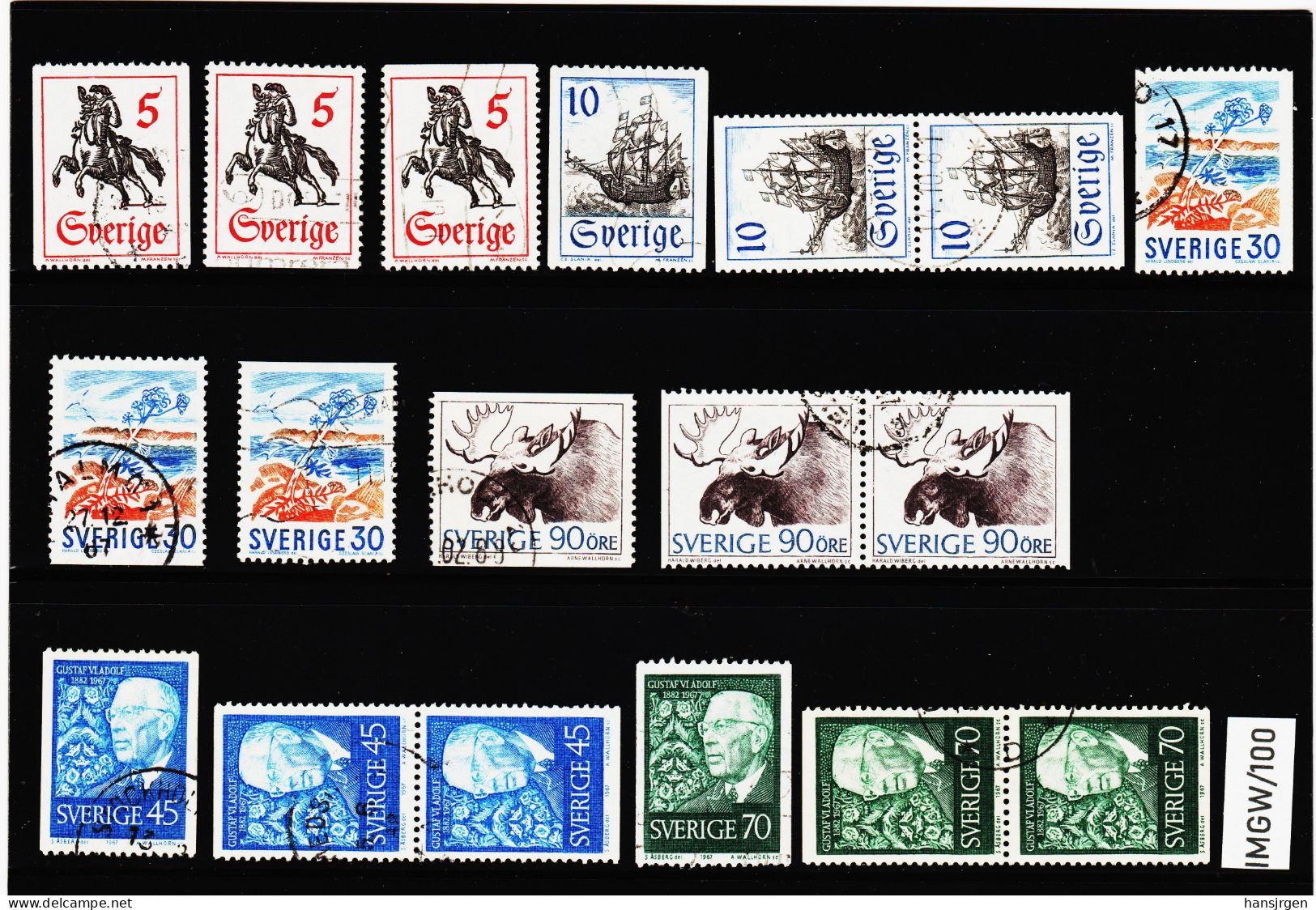 IMGW/100 SCHWEDEN 1967  Michl  590/95  Gestempelt / Entwertet  ZÄHNUNG Und STEMPEL SIEHE ABBILDUNG - Gebraucht