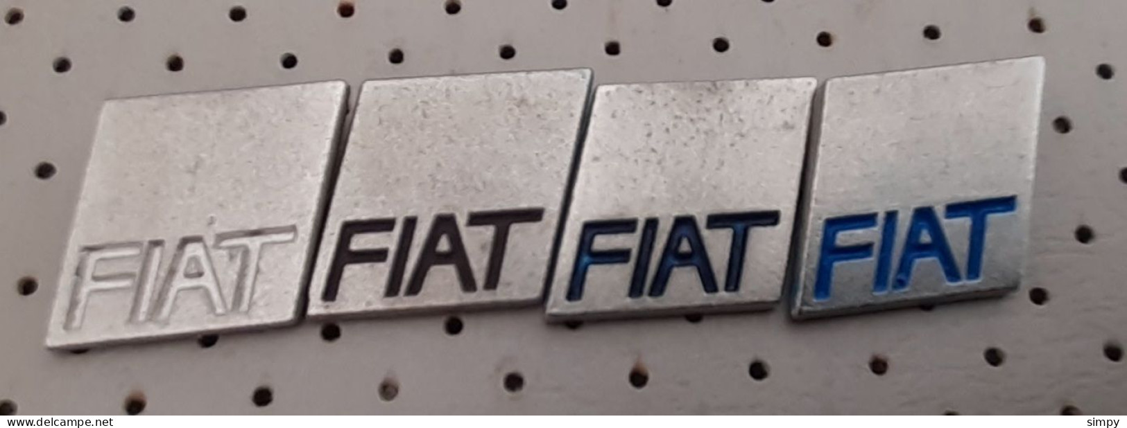 FIAT Car Logo Silver, Black, Blue, Brown Slovenia Ex Yugoslavia Vintage Pins Badge - Fiat