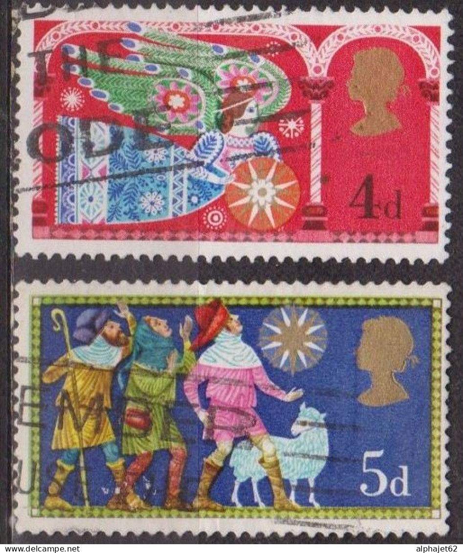 Noel 1969 - GRANDE BRETAGNE - Ange, Bergers - N° 579-580 - Usados