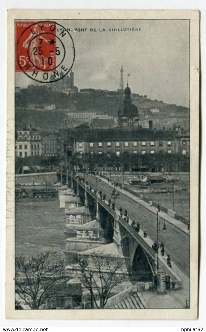 !!! PSEUDO ENTIER POSTAL 5C SEMEUSE CARTE DE LYON - Private Stationery