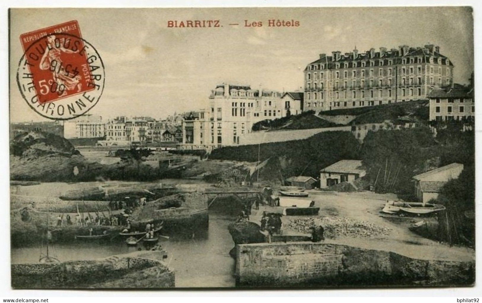 !!! PSEUDO ENTIER POSTAL 5C SEMEUSE CARTE DE BIARRITZ - Pseudo-interi Di Produzione Privata