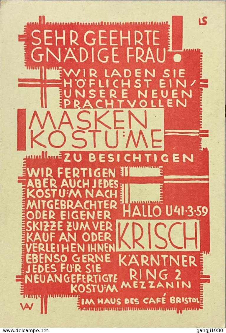 AUSTRIA 2022, ADVERTISING CARD, METER MACHINE SLOGAN CANCEL, PAID IN CASH  KRISCH KARNTNERRING, BAR BEZAHLT - Briefe U. Dokumente