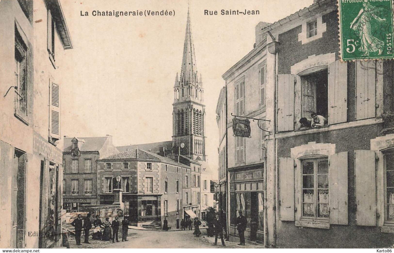 La Chataigneraie * Rue St Jean * Epicerie Mercerie * Villageois - La Chataigneraie