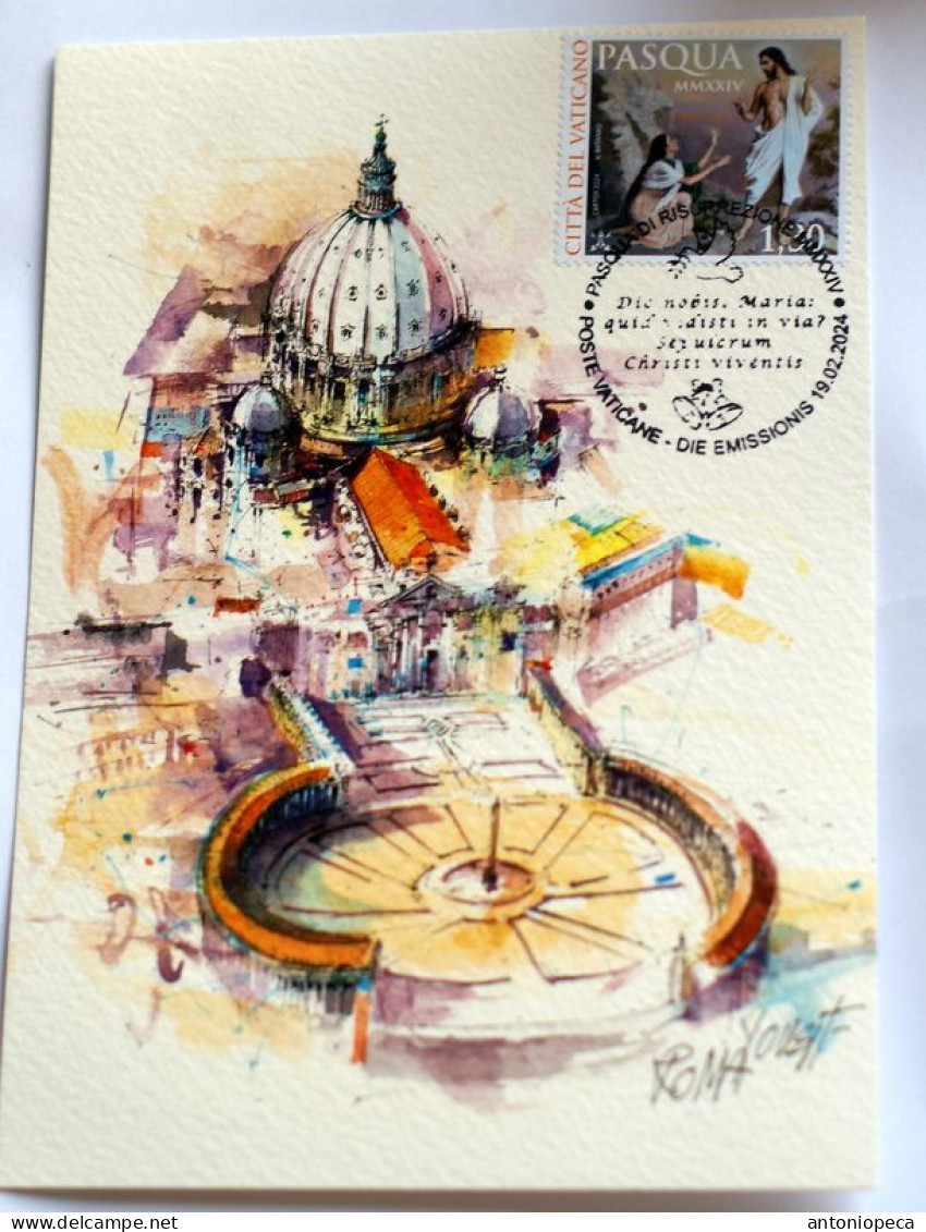 VATICAN 2024, PASQUA, EASTER, PAQUES, ARTISTIC MAXICARD, FDC - Neufs