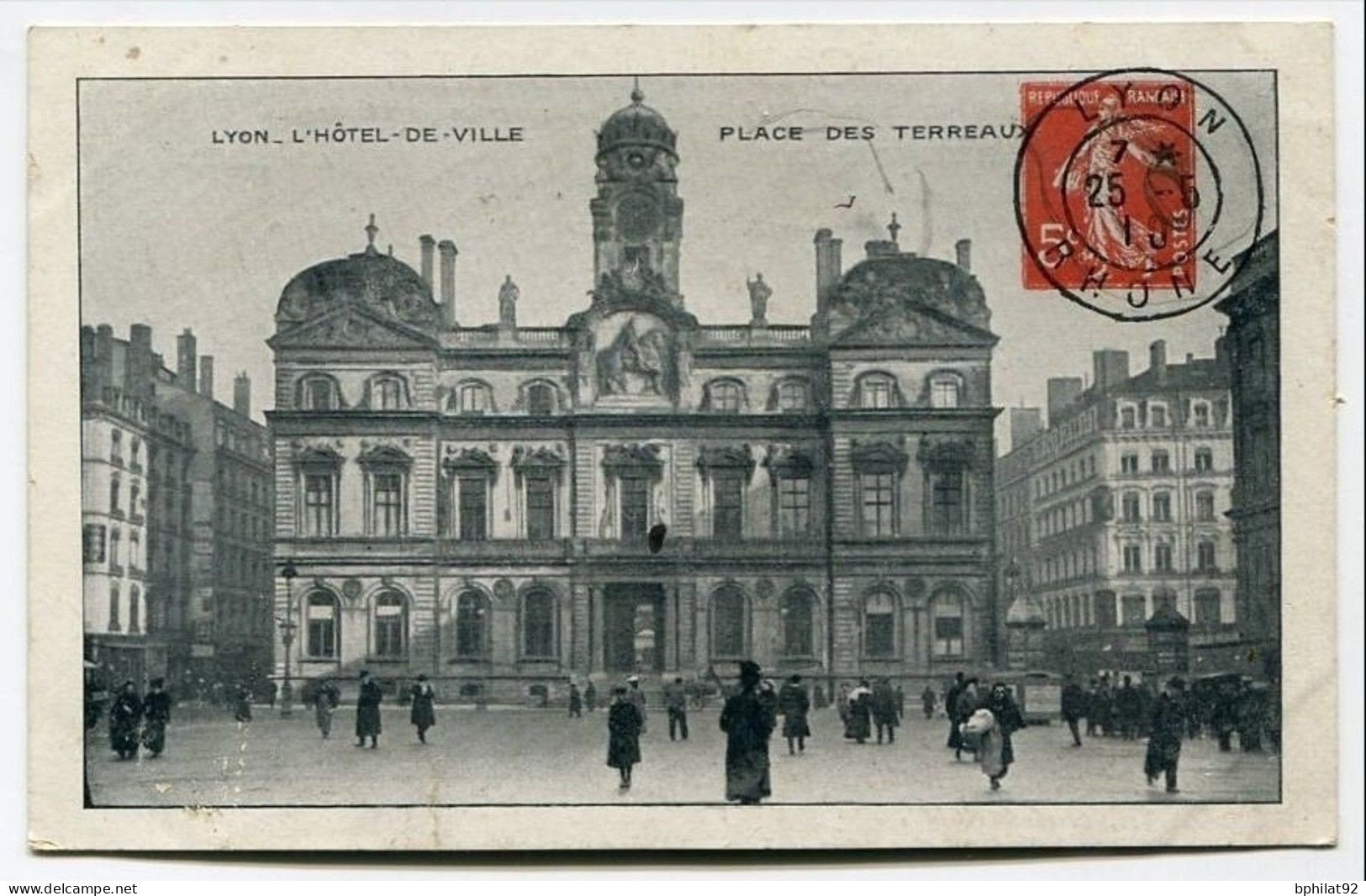 !!! PSEUDO ENTIER POSTAL 5C SEMEUSE CARTE DE LYON - Enteros Privados