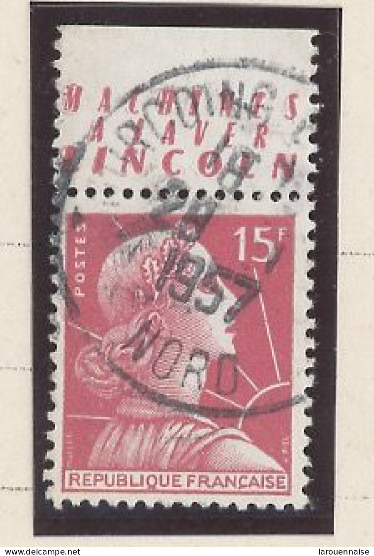 BANDE PUB -N°1011 -TYPE MULLER -15f ROSE -Obl PUB -LINCOLN (Maury 282) - Used Stamps