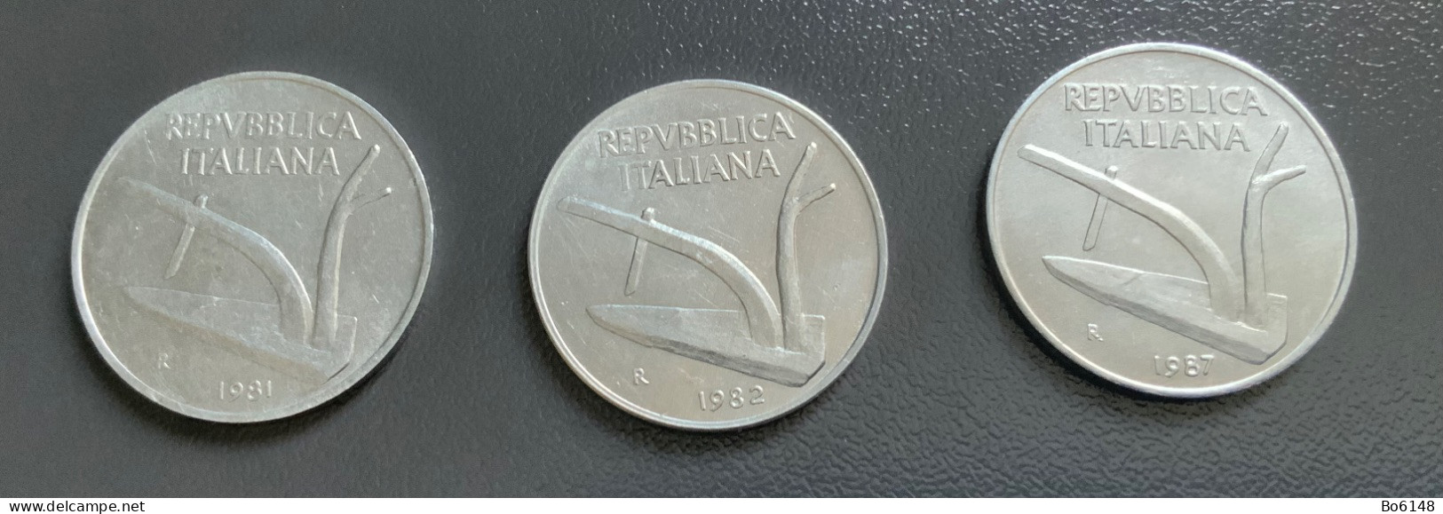 ITALIA -  3 Monete 10 LIRE  Spiga - Anni 1981 , 1982 E 1987 Ottime - 10 Lire