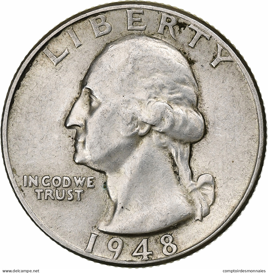 États-Unis, Washington Quarter, 1948, Philadelphie, Argent, TTB+, KM:164 - 1932-1998: Washington