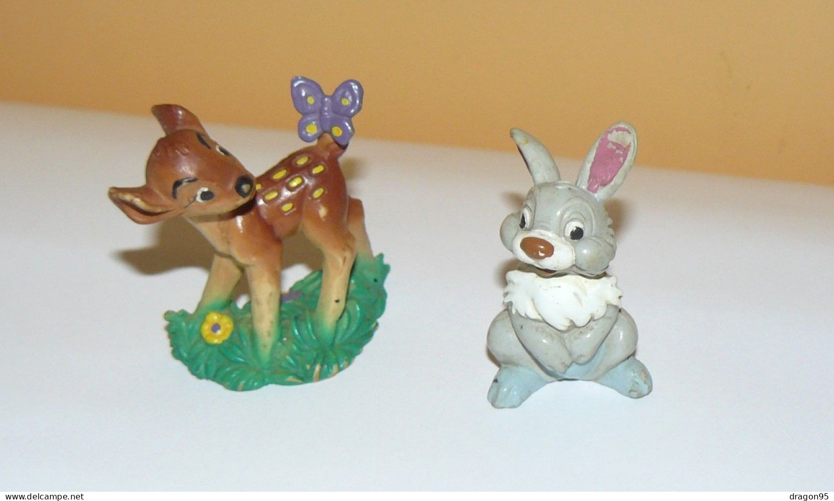 Lot De 2 Figurines Bambi Et Panpan Vintage Peinte à La Main - Bullyland - Disney