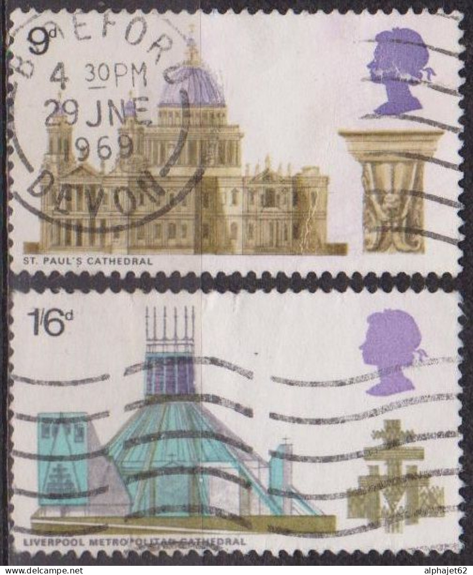 Cathédrales: Londres, Liverpool - GRANDE BRETAGNE - Angleterre - N° 567-568 - 1969 - Used Stamps