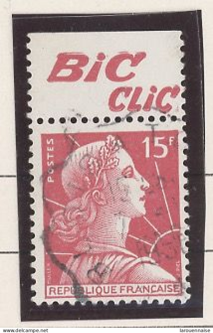 BANDE PUB -N°1011 -TYPE MULLER -15f ROSE -Obl PUB -BIC -(Maury 276) - Used Stamps