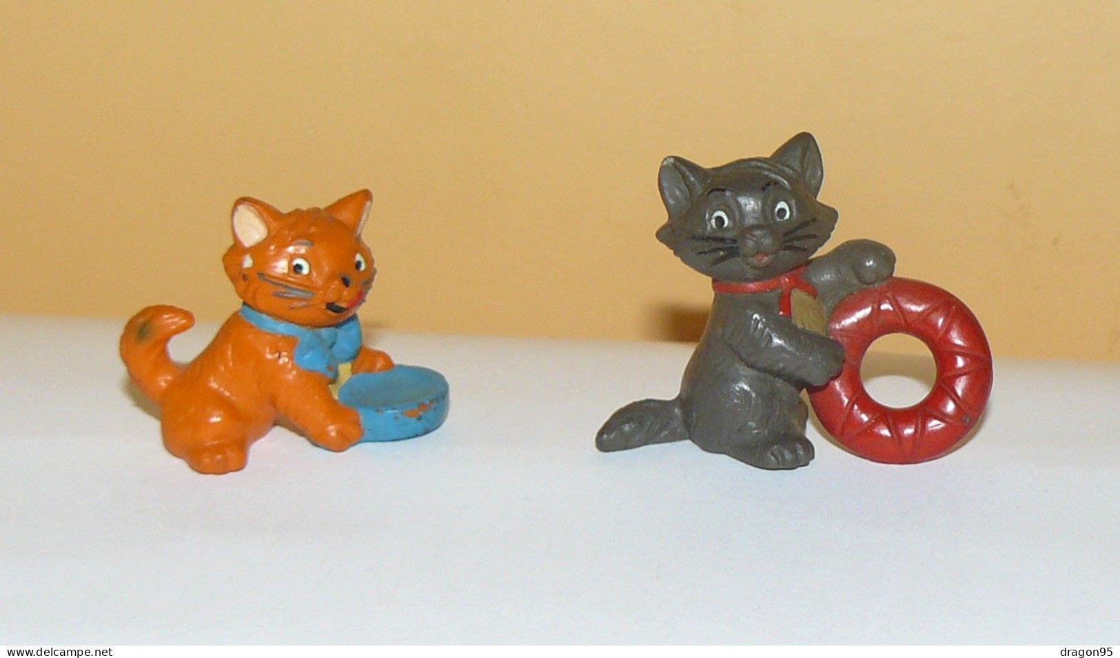 Lot De 2 Figurines Toulouse Et Berlioz (Les Aristochats) Vintage - Bullyland - Disney