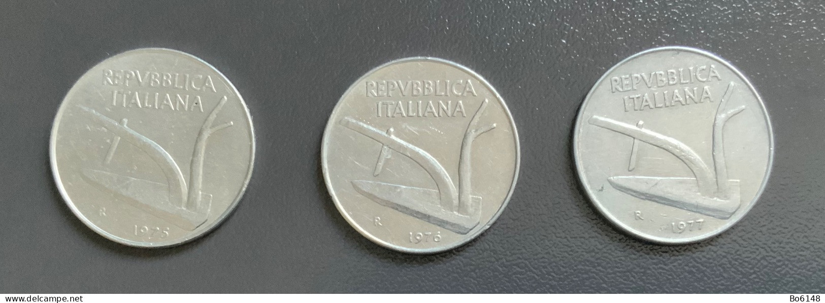 ITALIA  - 3 Monete 10 LIRE  Spiga  - Del 1975 , 1976 E 1977 - 10 Lire