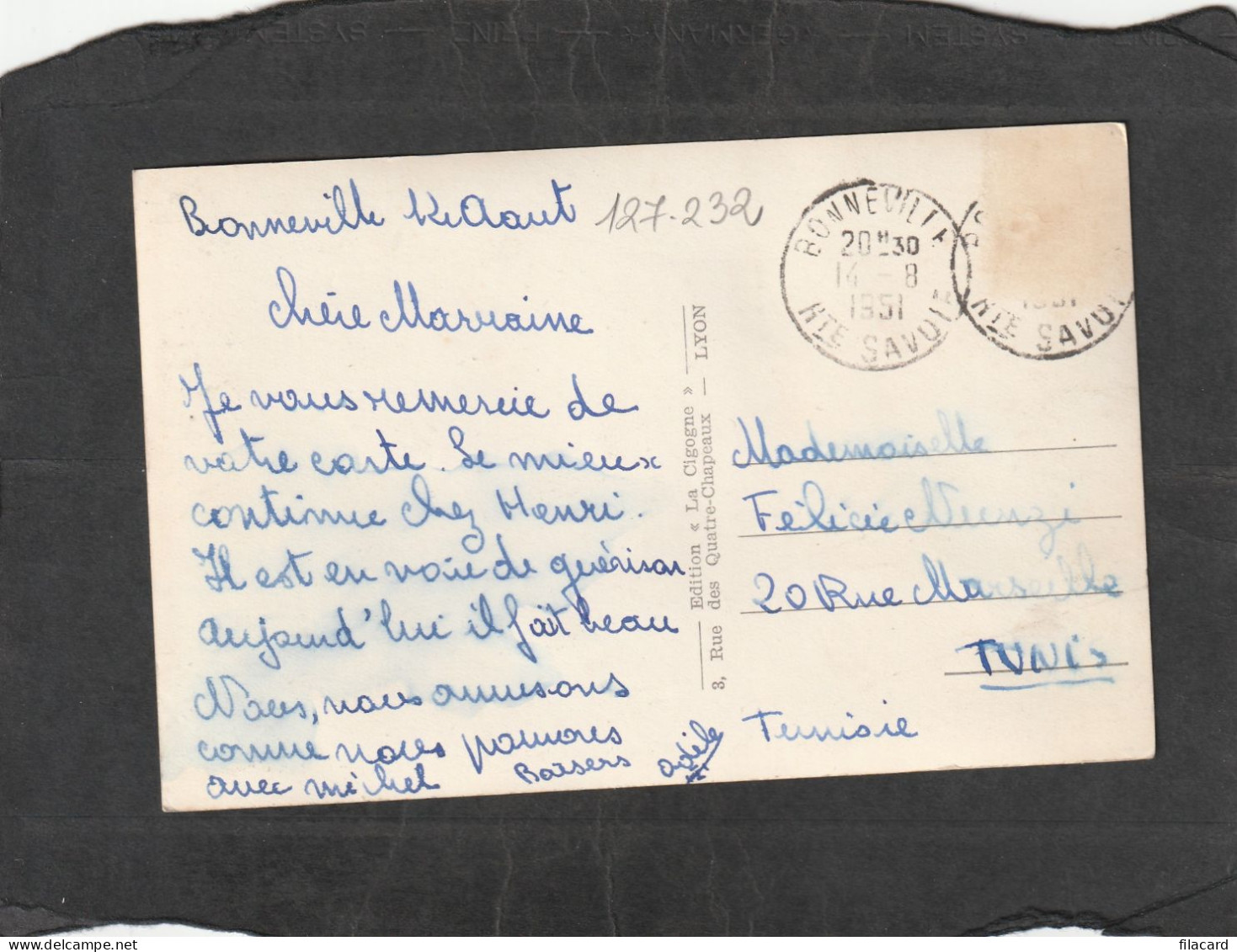 127232        Francia,     Bonneville,   L"Eglise,   VGSB   1951 - Bonneville