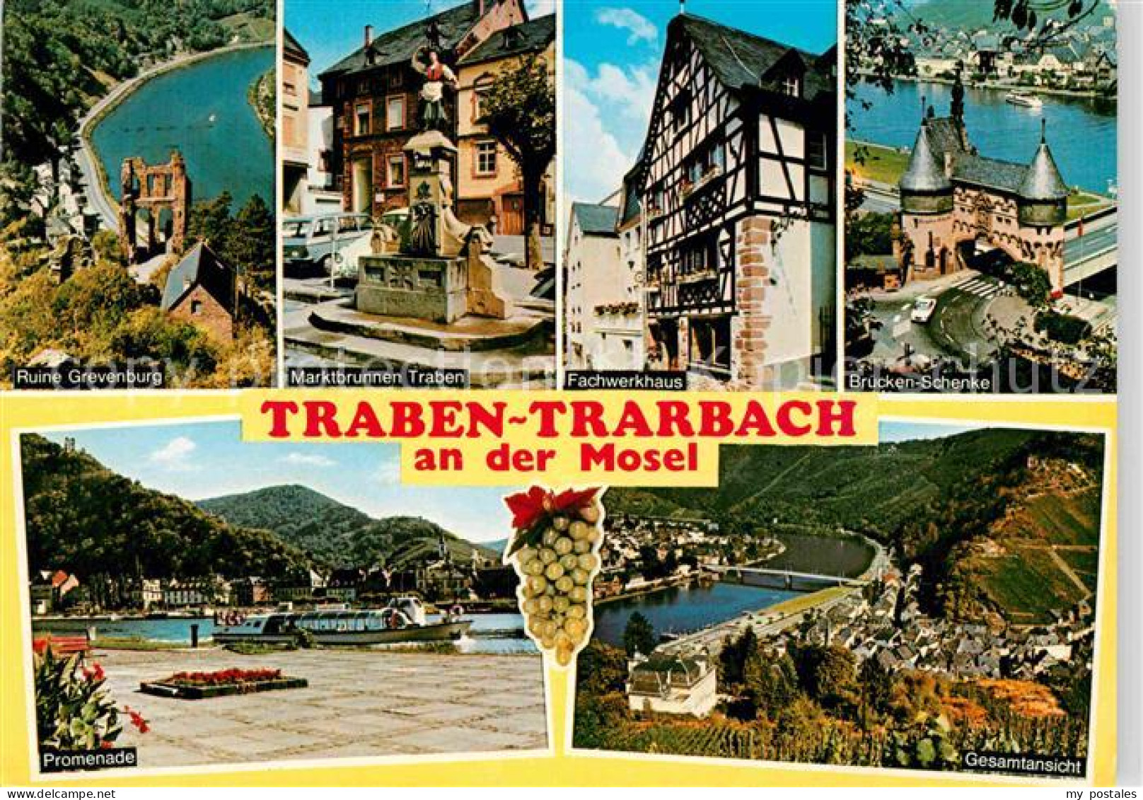 72730657 Traben-Trarbach Ruine Grevenburg Marktbrunnen Bruecken Schenke Gesamtan - Traben-Trarbach