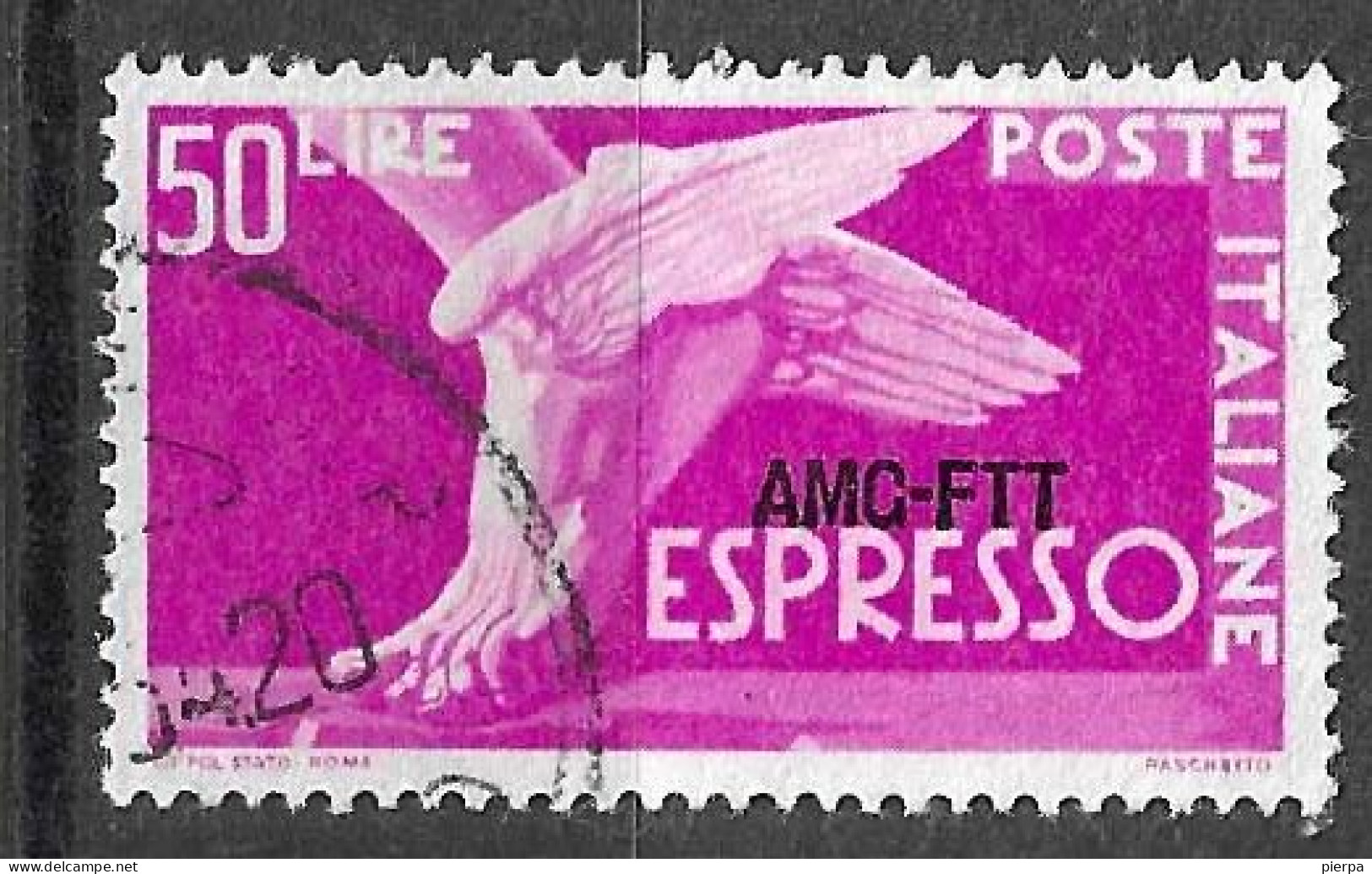 TRIESTE A - 1952 - ESPRESSO LIRE 50 - FIL. RUOTA 3 - USATO ( YVERT EXP 11 - MICHEL 173 - SS ESP. 7/I) - Correo Urgente