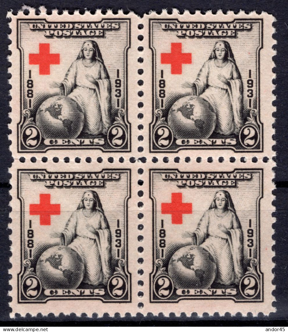 QUARTINA 1881-1931 UNITED STATES POSTAGE DEL 2CENTS. CON OTTIMA CENTRATURA NUOVO CON GOMMA INTEGRA - Unused Stamps