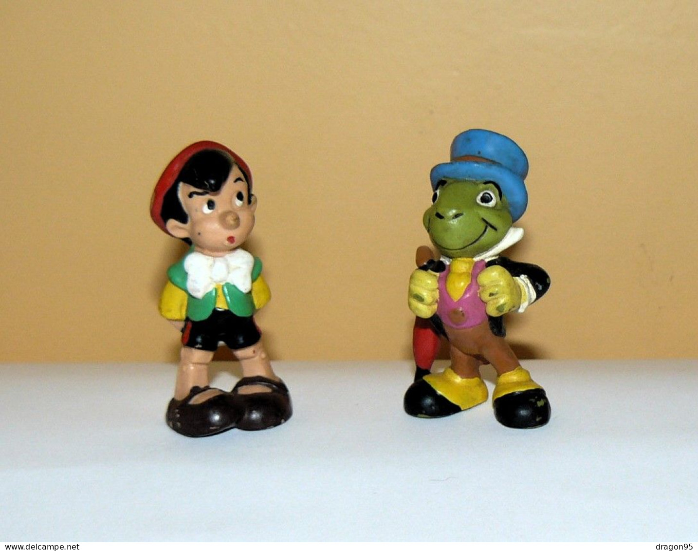 Lot De 2 Figurines Pinocchio Et Jiminy Cricket Vintage - Bullyland - Disney