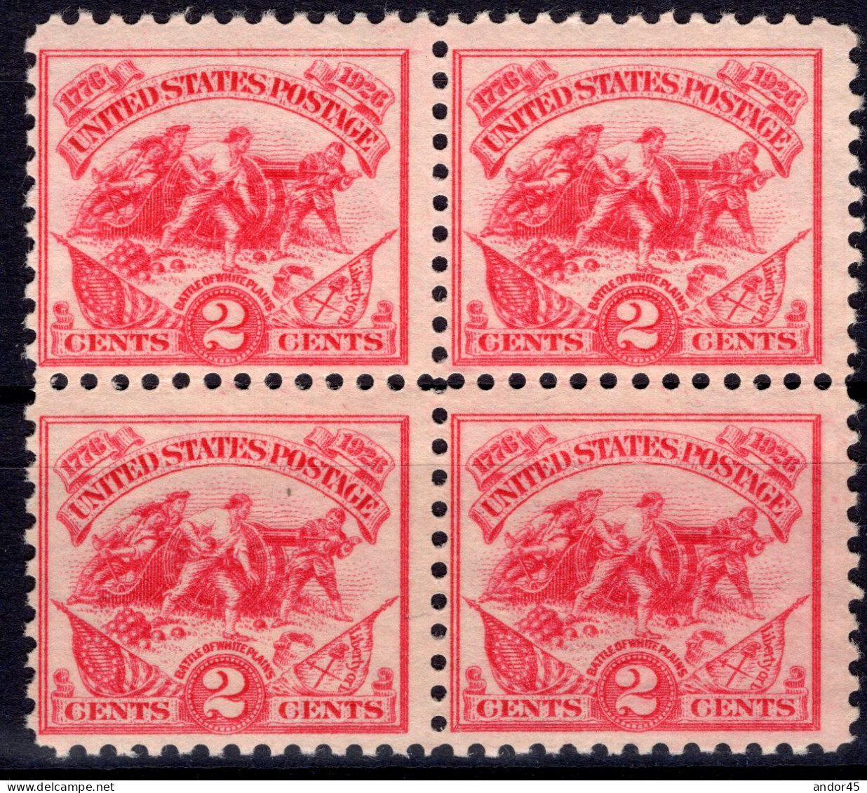 QUARTINA 1776-1926 UNITED STATES POSTAGE DEL 2CENTS. CON DISCRETA CENTRATURA NUOVO CON GOMMA INTEGRA - Unused Stamps