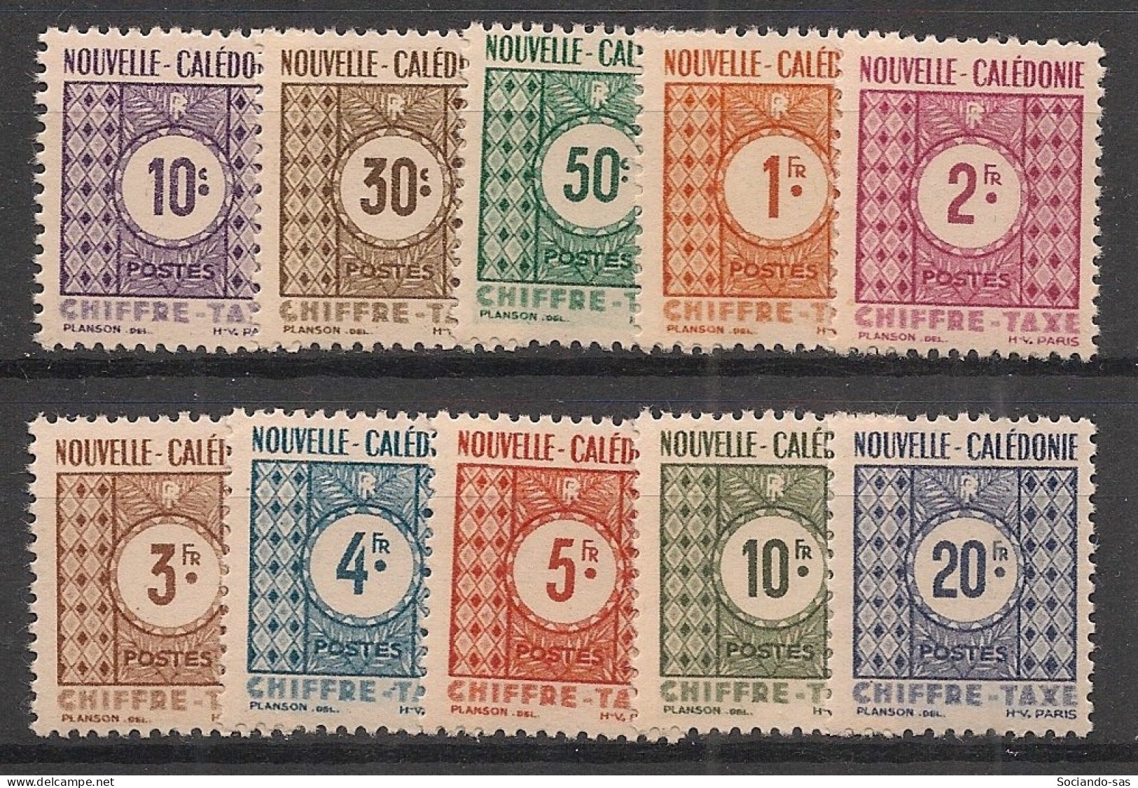 NOUVELLE-CALEDONIE - 1948 - N°YT. 39 à 48 - Série Complète - Neuf * / MH VF - Strafport