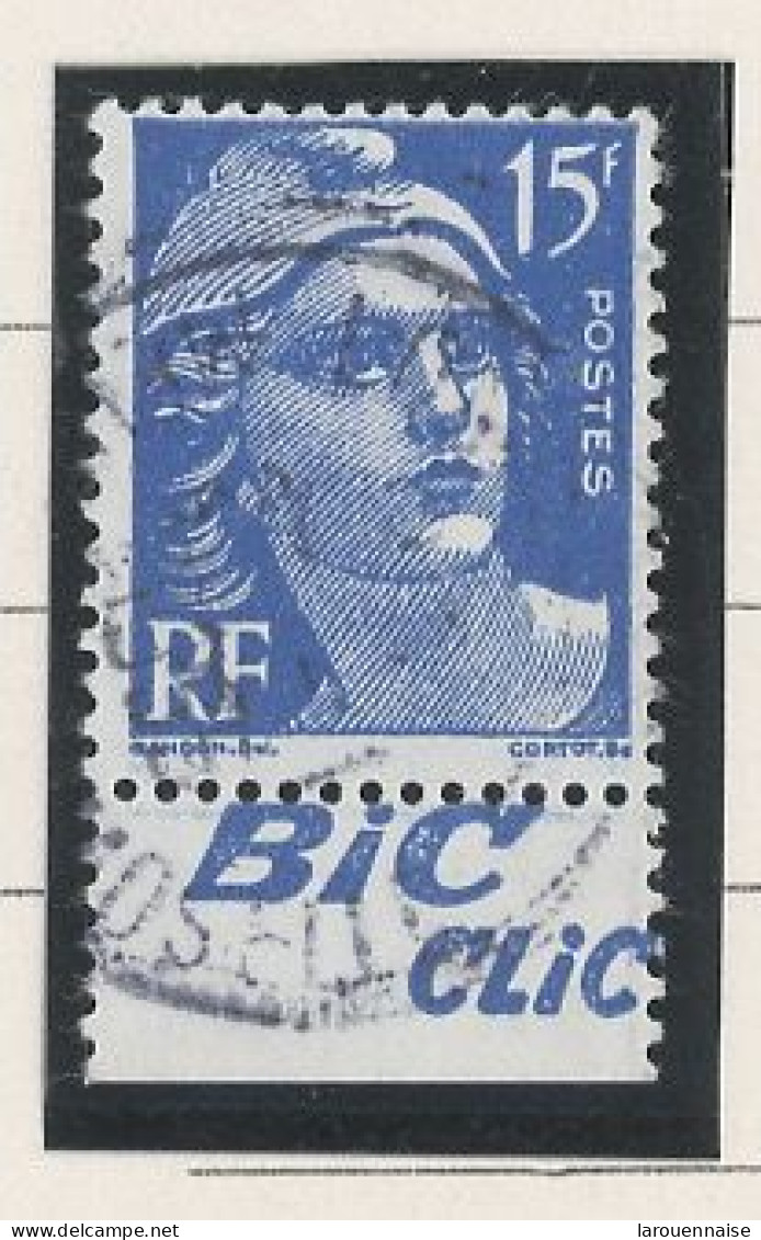 BANDE PUB -N°886 T I-TYPE GANDON  -15f BLEU -Obl PUB -BIC-(Maury 260) - Used Stamps