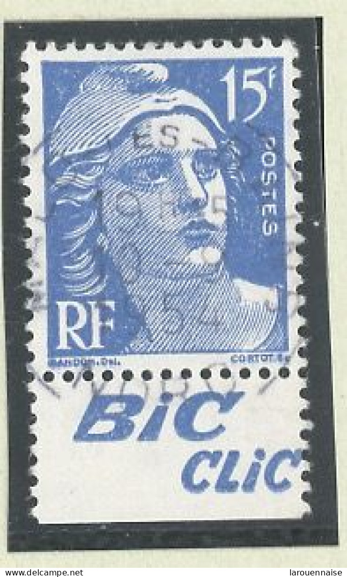 BANDE PUB -N°886 T I-TYPE GANDON  -15f BLEU -Obl PUB -BIC-(Maury 260) - Used Stamps